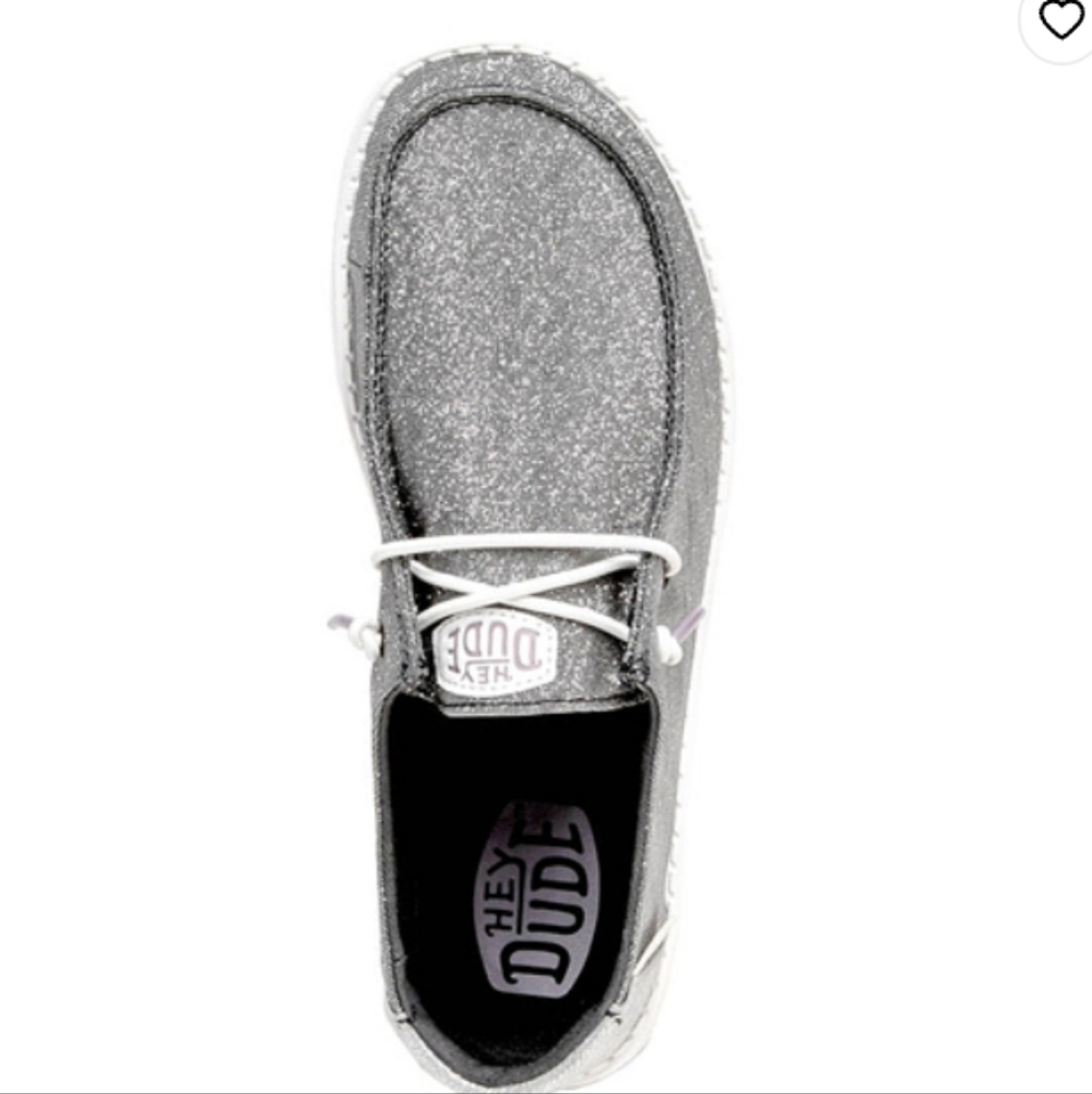 Hey Dude Glitter Boat Shoe in Silver